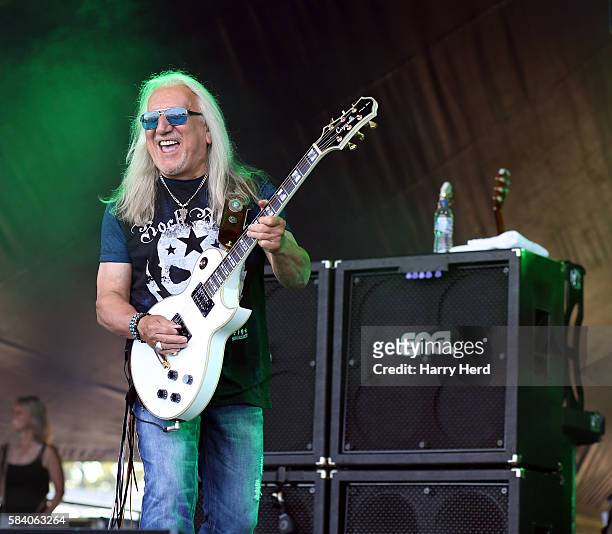 Mick Box of Uriah Heep performs at Ramblin Man Fair at Mote Park on July 23, 2016 in Maidstone, England.