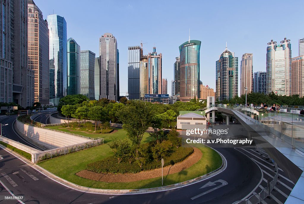 Lujiazui skyline with his high rise buildings