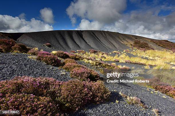 coal slag heap in black mountains, wales - powys ストックフォトと画像