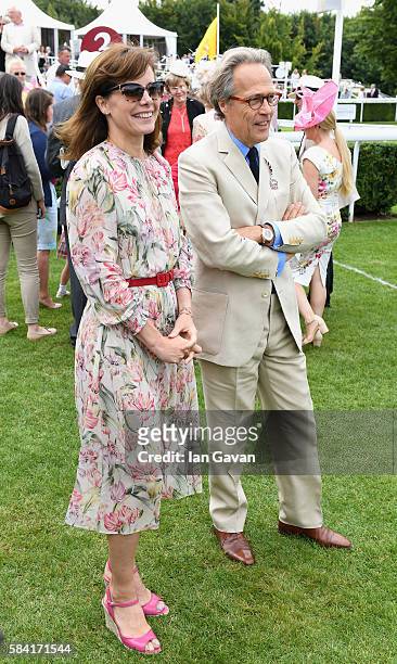 Former prima ballerina Darcey Bussel and Lord March at the Qatar Goodwood Festival 2016 at Goodwood on July 28, 2016 in Chichester, England.