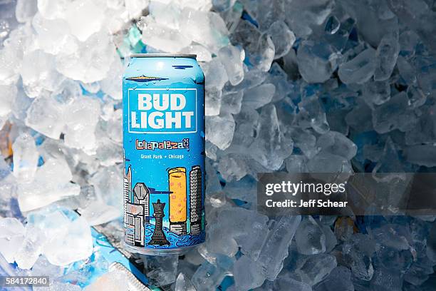 General view of atmosphere at Bud Light Music artpentry activation at 2016 Lollapalooza Music Festival in Grant Park on July 28, 2016 in Chicago,...