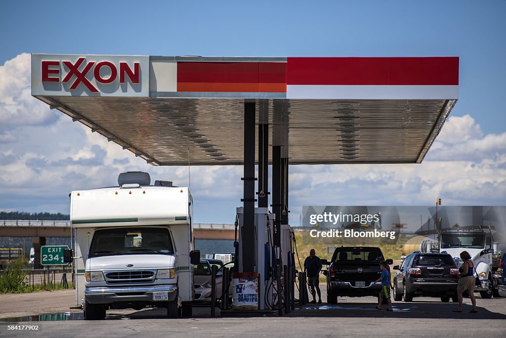 An Exxon Mobil Corp. Gas Station Ahead Of Earnings Figures