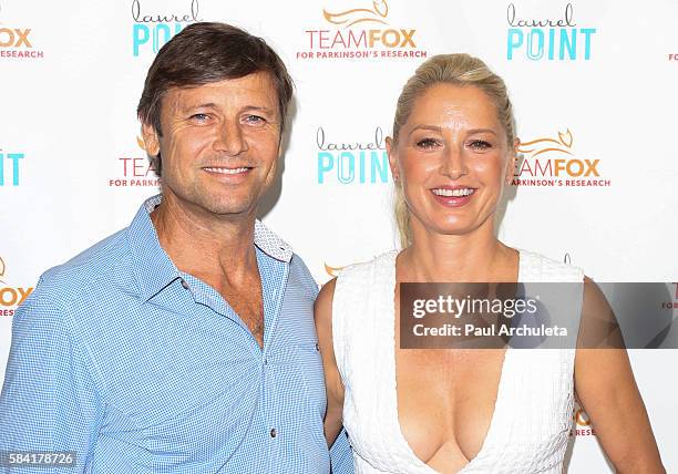 Actors Grant Show and Katherine LaNasa attend the "Raising The Bar To End Parkinson's" at Laurel Point on July 27, 2016 in Studio City, California.