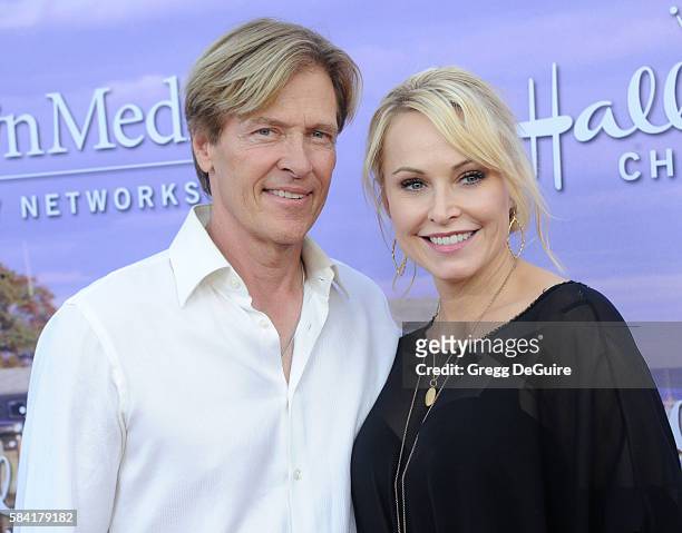 Actors Jack Wagner and Josie Bissett arrive at the Hallmark Channel and Hallmark Movies and Mysteries Summer 2016 TCA Press Tour Event on July 27,...
