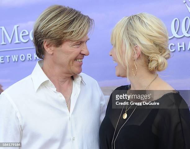 Actors Jack Wagner and Josie Bissett arrive at the Hallmark Channel and Hallmark Movies and Mysteries Summer 2016 TCA Press Tour Event on July 27,...