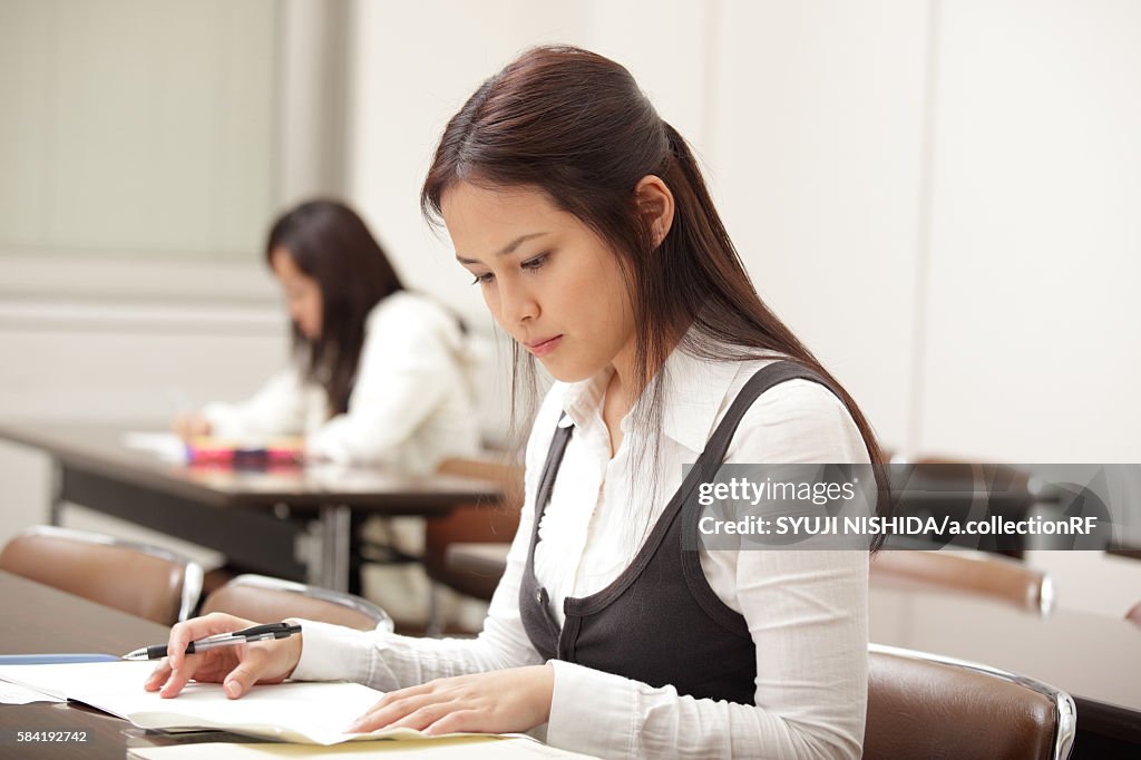 Female University Students Taking Classes High-Res Stock Photo - Getty ...