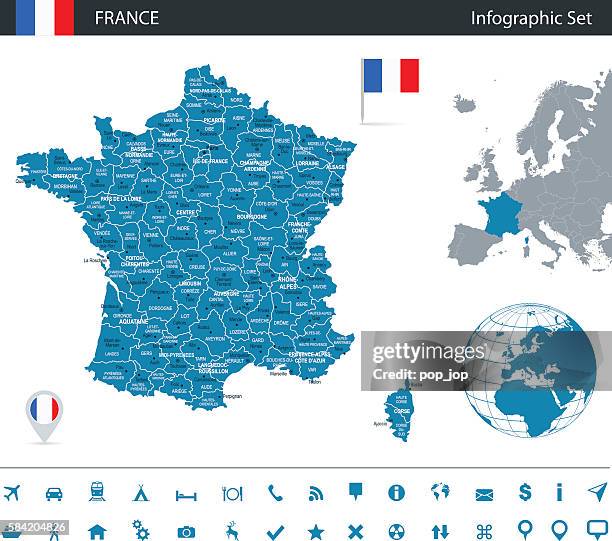 frankreich – infografik karte-illustration - brittany france stock-grafiken, -clipart, -cartoons und -symbole