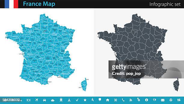 france map - infographic set - france stock illustrations