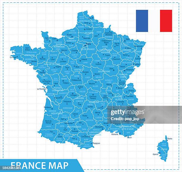 frankreich karte - illustration - brittany france stock-grafiken, -clipart, -cartoons und -symbole