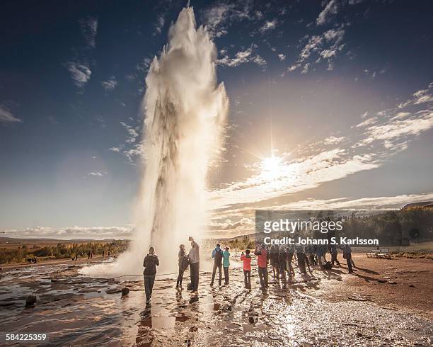 strokkur - geyser stock pictures, royalty-free photos & images