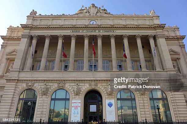 stock exchange building, marseille, france - bourse stock pictures, royalty-free photos & images