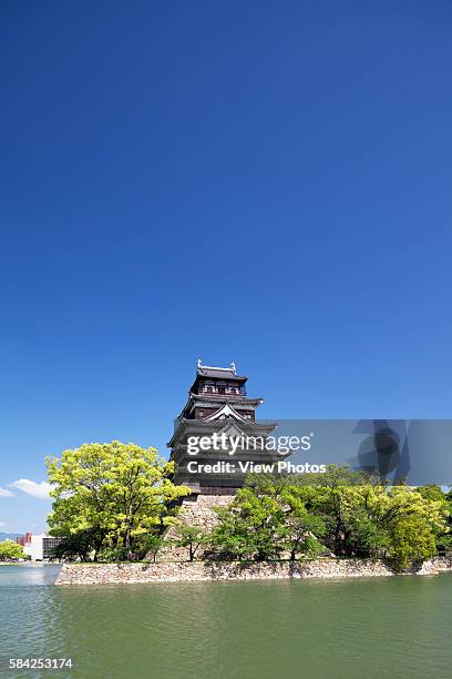 hiroshima castle, hiroshima prefecture, honshu, japan - hiroshima castle stock pictures, royalty-free photos & images