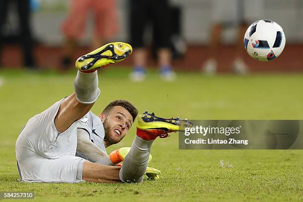 Angus Gunn of Manchester City in action during the 2016 International Champions Cup match between Manchester City and Borussia Dortmund at Shenzhen...