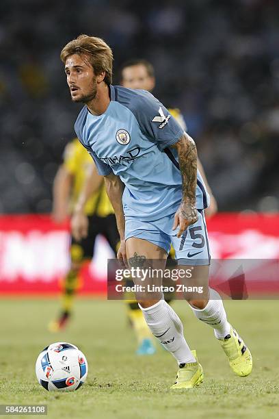 Aleix Garcia of Manchester City contests the ball during the 2016 International Champions Cup match between Manchester City and Borussia Dortmund at...