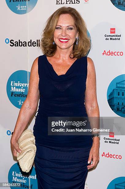 Ana Rodriguez Mosquera attends Manuel Carrasco concert at Royal Theater July 28, 2016 in Madrid, Spain.