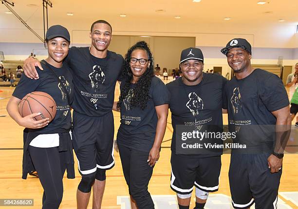 Nina Earl, basketball player Russell Westbrook, Shannon Westbrook, Raynard Westbrook and Russell Westbrook Sr. Attend the Russell Westbrook Why Not?...