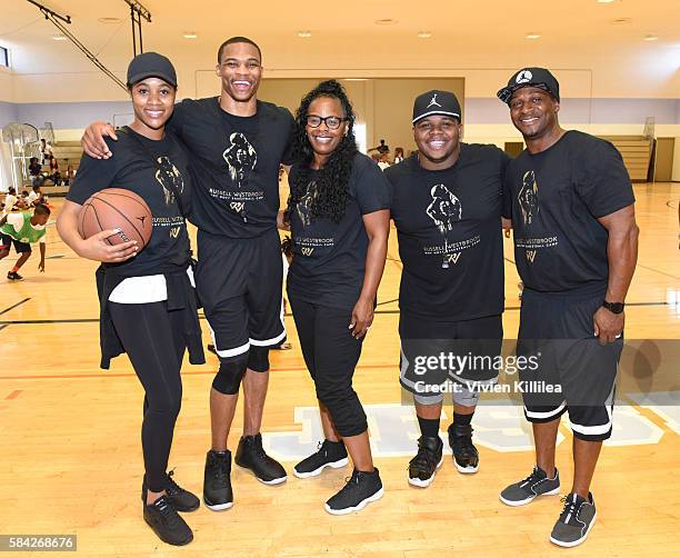 Nina Earl, basketball player Russell Westbrook, Shannon Westbrook, Raynard Westbrook and Russell Westbrook Sr. Attend the Russell Westbrook Why Not?...