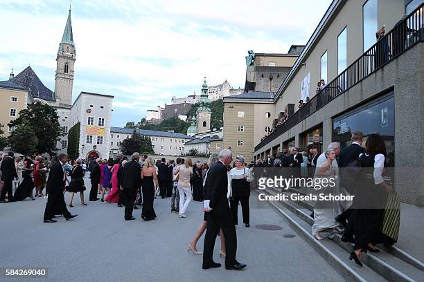 General view during the opera premiere 'The Exterminating Angel' at Haus fuer Mozart on July 28, 2016 in Salzburg, Austria.