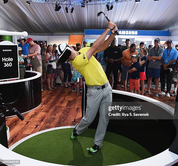 Professional golfer Zach Johnson drops by The Samsung Experience at the PGA Championship 2016 at Baltusrol Golf Club on July 28, 2016 in Springfield,...