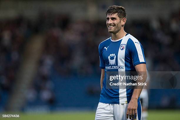 Ched Evans of Chesterfield during the Pre-Season Friendly between Chesterfield and Derby County at Proact Stadium on July 26, 2016 in Chesterfield,...