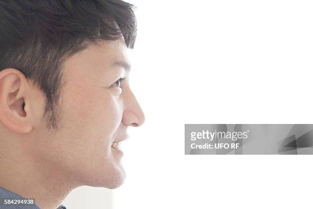 profile of a man - 横顔　男性 ストックフォトと画像