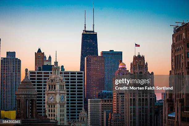 downtown chicago - downtown chicago imagens e fotografias de stock