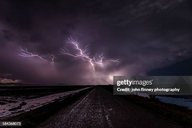 lightning crawlers in the sky, texas - stormy sky lightning stock pictures, royalty-free photos & images