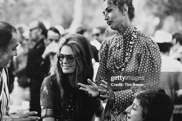 American feminist, journalist and political activist, Gloria Steinem with art collector Ethel Scull and feminist writer Betty Friedan at a Women's...