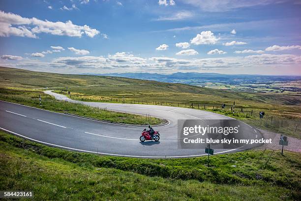 the a686 between alston and melbery - motorbike stock pictures, royalty-free photos & images