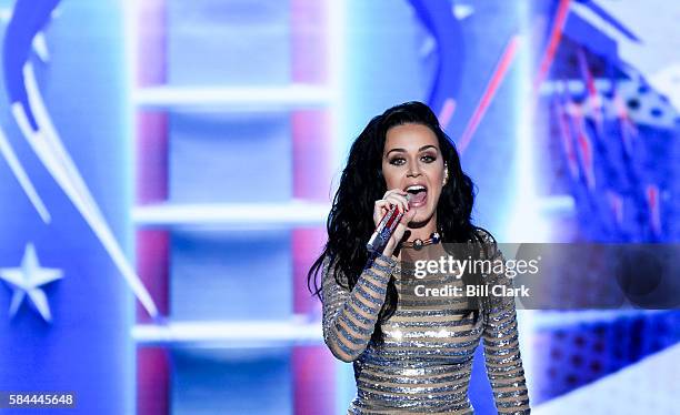Katy Perry performs at the Democratic National Convention in Philadelphia on Thursday, July 28, 2016.