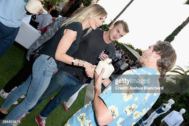 Kimberly Soderstrom, Chase Wilson and Ollie Edwards attend Buff Monster x Minions x Rusty Lost in Paradise Capsule Collection launch event on July...