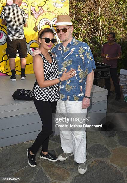 Actress Allegra Riggio and actor Jared Harris attend Buff Monster x Minions x Rusty Lost in Paradise Capsule Collection launch event on July 28, 2016...