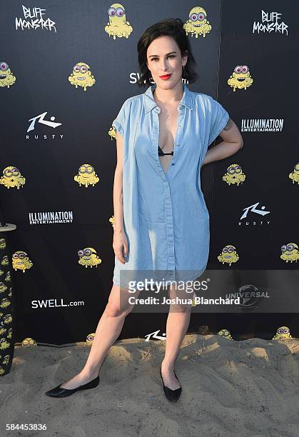 Actress Rumer Willis attends Buff Monster x Minions x Rusty Lost in Paradise Capsule Collection launch event on July 28, 2016 in Santa Monica,...