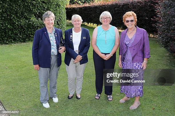 The first three winners of the British Women's Open Vivienne Saunders of England winner at Lindrick in 1977, Trish Wilson The Chairman of the Ladies...