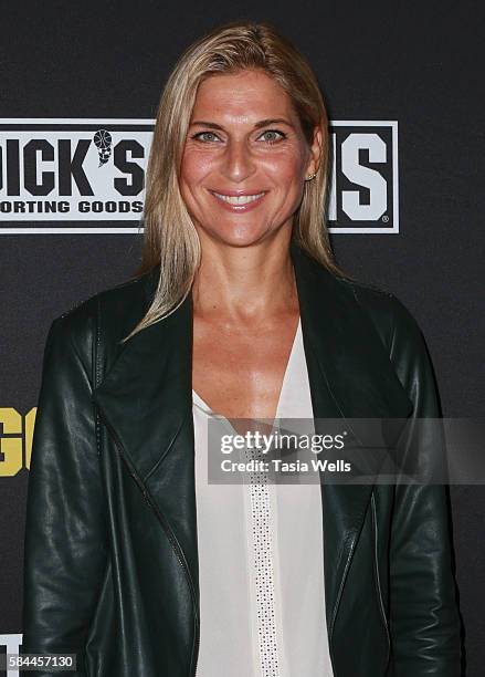 Professional beach volleyball player Gabrielle Reece attends the premiere of "Kerri Walsh Jennings: Gold Within" at The Paley Center for Media on...