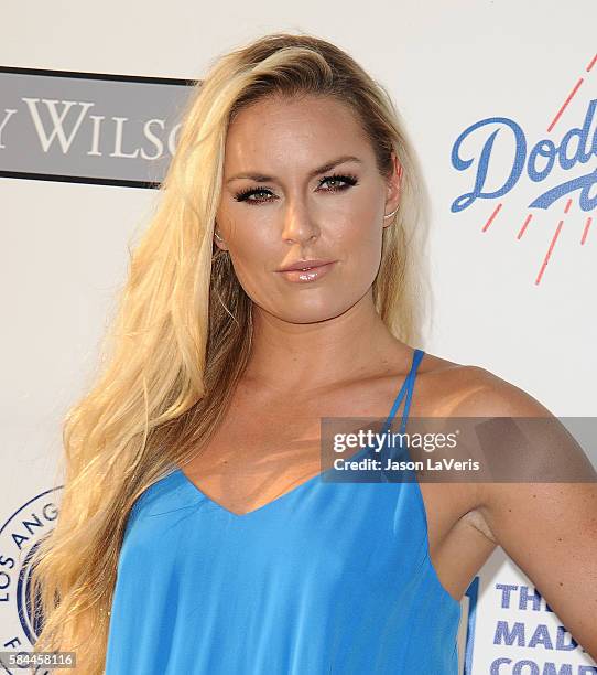 Lindsey Vonn attends the Los Angeles Dodgers Foundation Blue Diamond gala at Dodger Stadium on July 28, 2016 in Los Angeles, California.