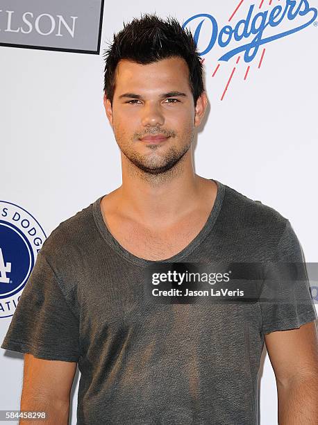 Actor Taylor Lautner attends the Los Angeles Dodgers Foundation Blue Diamond gala at Dodger Stadium on July 28, 2016 in Los Angeles, California.