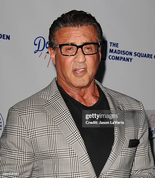 Actor Sylvester Stallone attends the Los Angeles Dodgers Foundation Blue Diamond gala at Dodger Stadium on July 28, 2016 in Los Angeles, California.