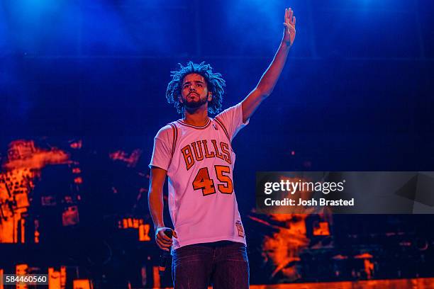 Cole performs on day one of Lollapalooza 2016 at Grant Park on July 28, 2016 in Chicago, Illinois.