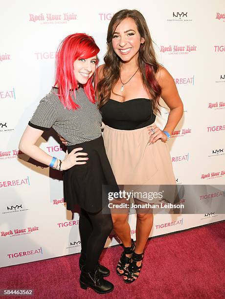 YouTube personality Gabbie Hanna and Carly Incontro attend TigerBeat's Official Teen Choice Awards Pre-Party Sponsored by NYX Professional Makeup and...