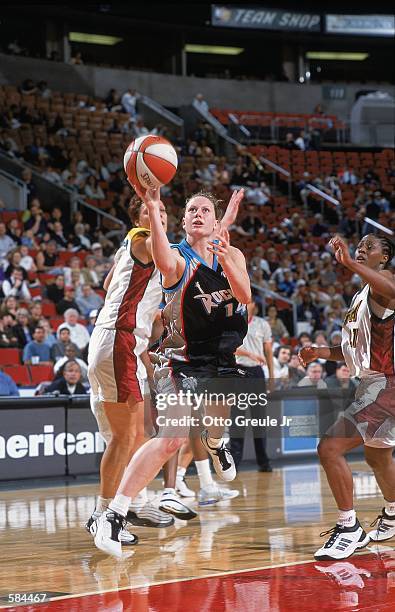 Penny Taylor of the Cleveland Rockets gets ready to shoot the ball during the game against the Seattle Storm at Key Arena in Seattle, Washington. The...