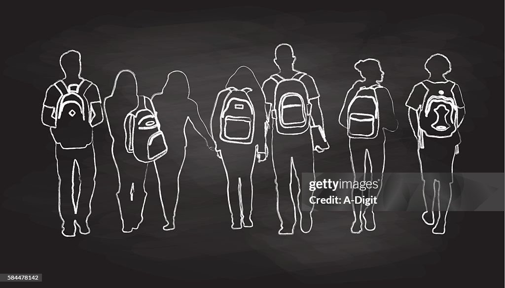 Chalkboard Friends Walk