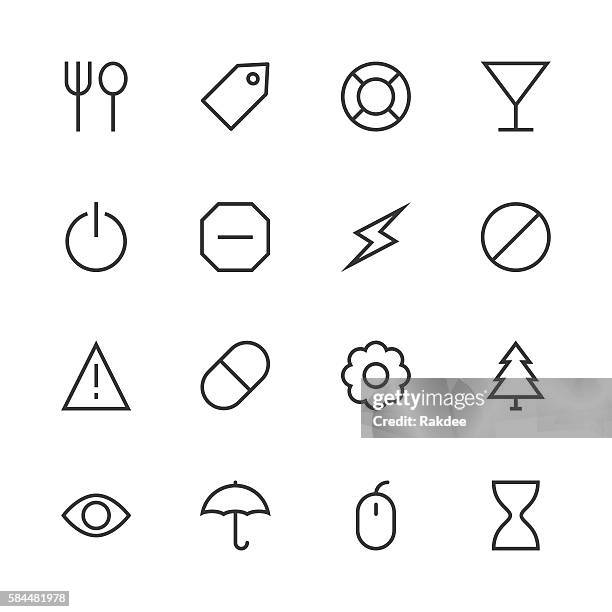 basic icon set 7 - line series - drinking martini stock illustrations