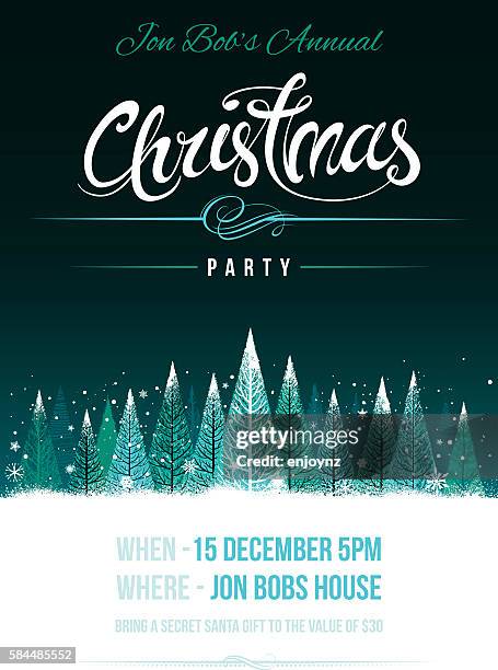 chirstmas party invitation - christmas invitation stock illustrations