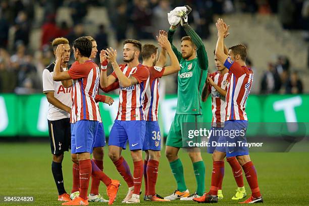 Atletico Madrid players acknowledge the fans after 2016 International Champions Cup Australia match between Tottenham Hotspur and Atletico de Madrid...