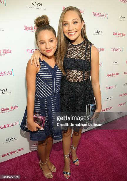Personality Mackenzie Ziegler and Maddie Ziegler attends TigerBeat's Official Teen Choice Awards Pre-Party Sponsored by NYX Professional Makeup and...