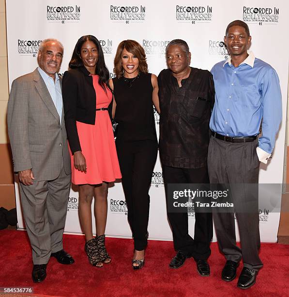 Michael Dolphin, Glory Dolphin, Wendy Raquel Robinson, Gerald Dolphin and Jamelle Dolphin attend VIP night for the hit musical 'Recorded in...