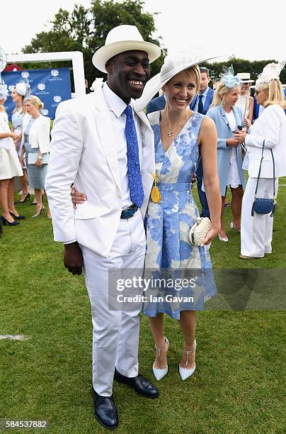 Sarah Weston wins the L'Ormarin best dressed competition at the Qatar Goodwood Festival 2016 at Goodwood on July 29, 2016 in Chichester, England.