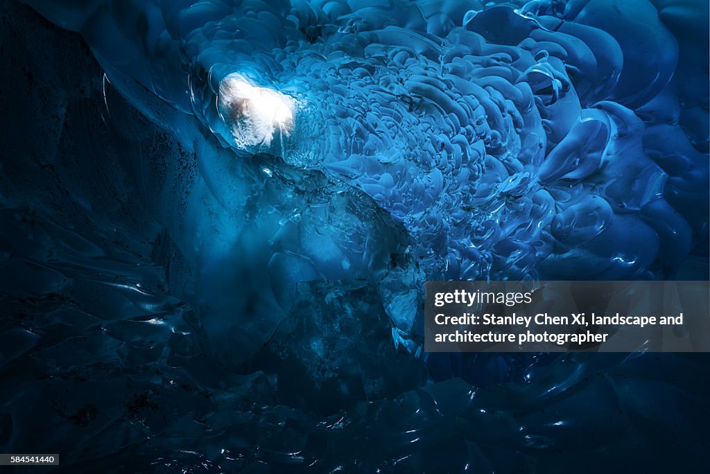 Ice cave in Mendenhall Glacier