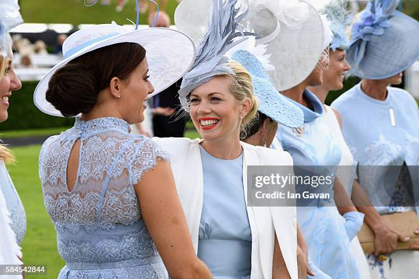 Guests attend the L'Ormarin best dressed competition at the Qatar Goodwood Festival 2016 at Goodwood on July 29, 2016 in Chichester, England.